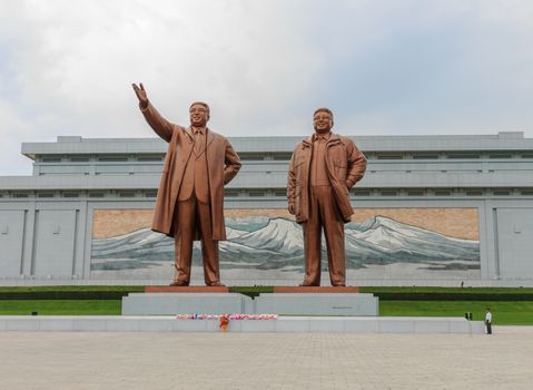 NORTH KOREA, PYONGYANG - July 24: Mansudae Monument at July 24, 2014 in Pyongyang, North Korea. Mansudae is the most respected monument of the late leaders of the DPRK.