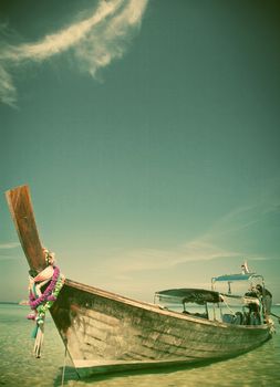 Longtail boats on the beautiful beach, Thailand