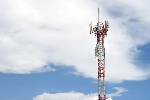 telecommunication tower with beautiful sky background