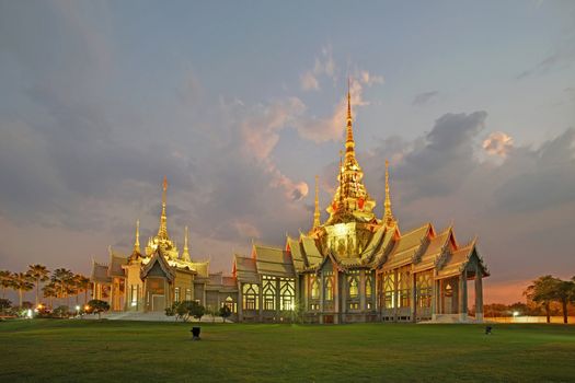 thai temple with beautiful sky background