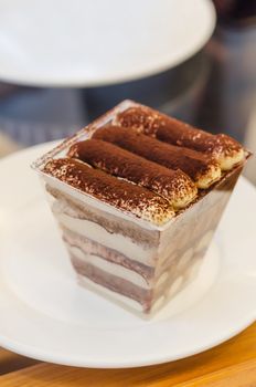 Banoffee pie in glass cup , sweet dessert