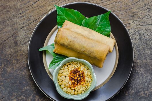 Fried Chinese Traditional Spring rolls food, asian cuisine