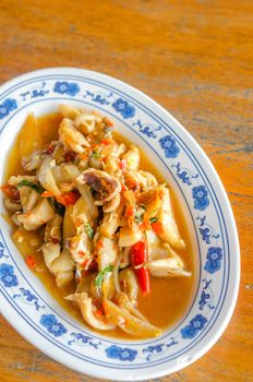 Stir Fried Squid with Chili Paste , spicy seafood