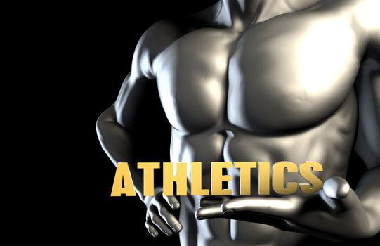 Athletics With a Business Man Holding Up as Concept