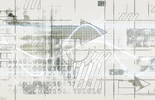 Science Research Background with Moving Data Art