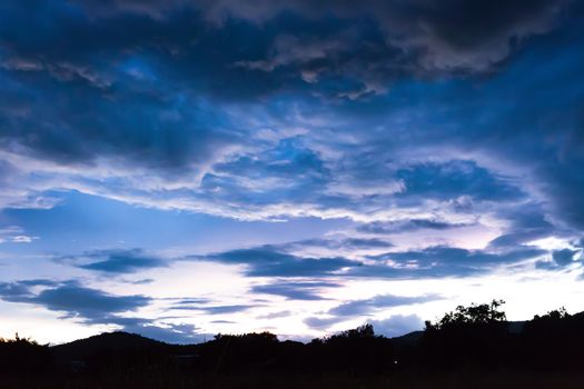 Magic of colour sky and cloud at twilight time background.