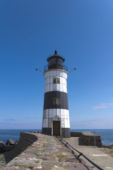 The lighthouse at the Schlei estuary in the north of Germany. The connection between the Baltic Sea and the Schlei Fjord.