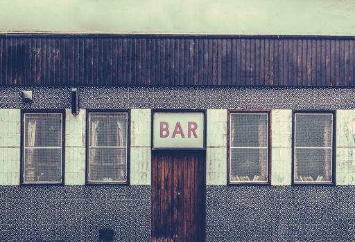 Retro Filtered Image Of A Grungy And Seedy Bar