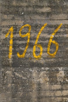 A number painted on a wall.