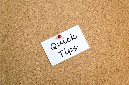 Sticky Note On Cork Board Background And Text concept