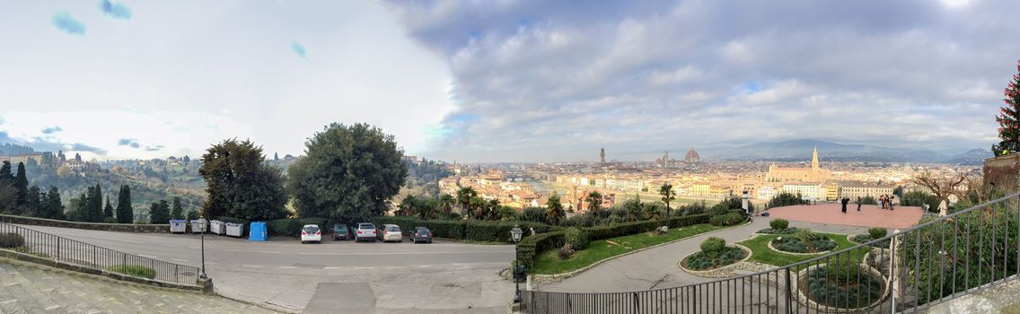 Beautiful panoramic view of Florence from Michelangelo Square.