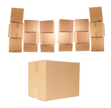 cardboard boxes isolated
