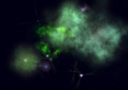 Far being shone nebula and star field against space. "Elements of this image furnished by NASA".
