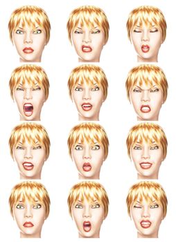 Digital Illustration of facial Expressions