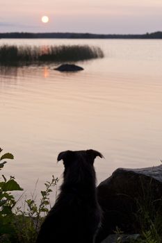Sunset on Lake Asnen in Sweden
