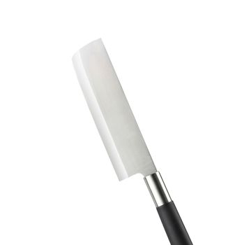 a large kitchen knife on a white background