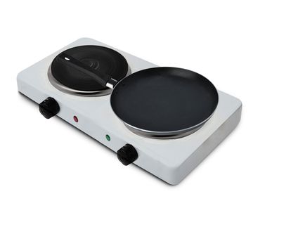 Electric stainless steel stove with pan