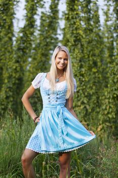 bavarian woman in a dirndl