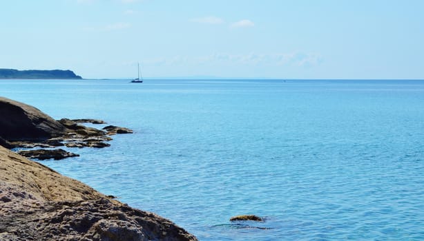A Peaceful coastal image taken at katelios on the beautiful Greek Island of Kefalonia.
