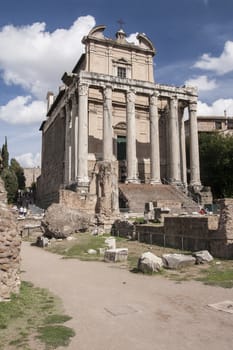 temple of antonius and faustina, rome, italy