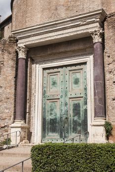 bronze door of temple Temple of Romulus Forum romanum