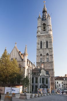  belfry in historical center of Ghent, Belgium 