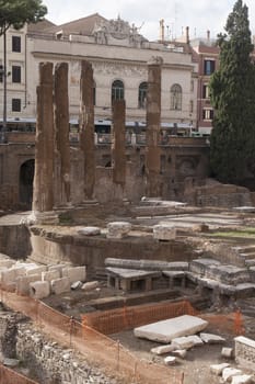 archaeological area of Largo Torre Argentina. Rome. Italy.