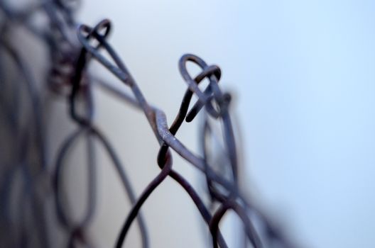 Picture of Rusty Metal wire fence, detail. 