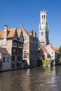 Famous bell tower in the city of Bruges, know from the film In Bruges

