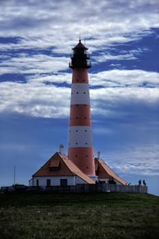 Lighthouse Westerheversand in Westerhever, Germany