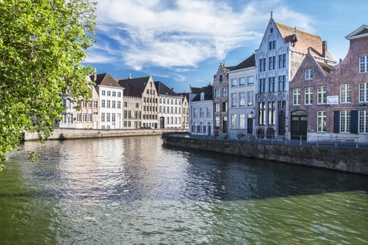 Canal in Bruges, famous city in Belgium