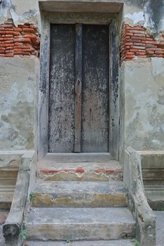 Old wood door of church