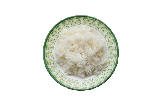 Rice dish isolated on write background