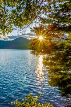 lake santeetlah scenery in great smoky mountains