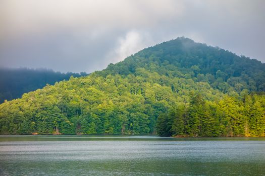 lake santeetlah scenery in great smoky mountains