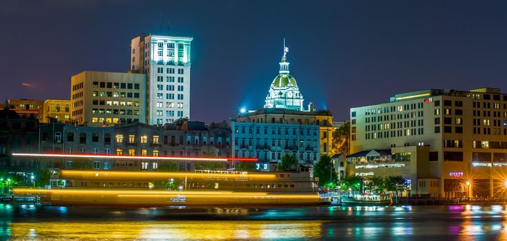 River Street at Twilight in Savannah Georgia