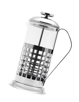 French press isolated on white background