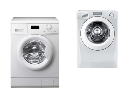 Washing machines isolated over white