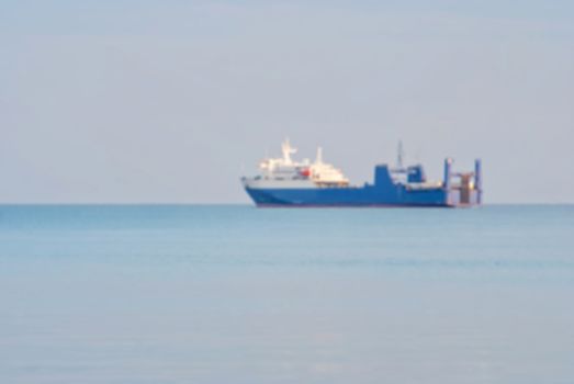 Cargo ship, blur abstract background