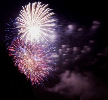 Fireworks in Ghent during a festival

