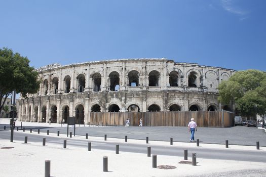 Amphitheatre in Nimes, France from Roman times

