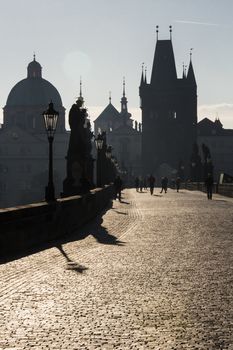 Charles bridge in the morning