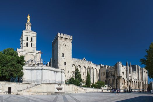 Avignon pope's palace, famous christian landmark in France

