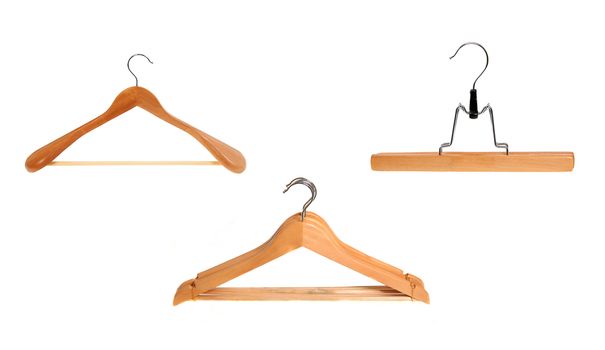 wooden clothes hanger set