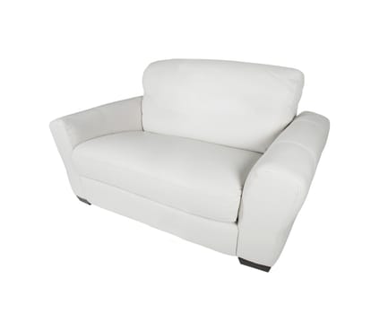 leather white armchair isolated