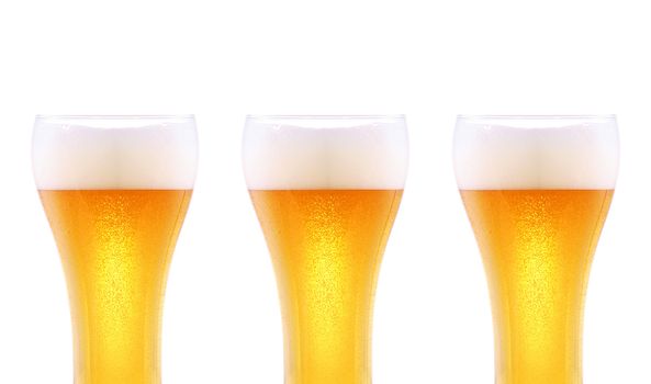 three glasses of beer