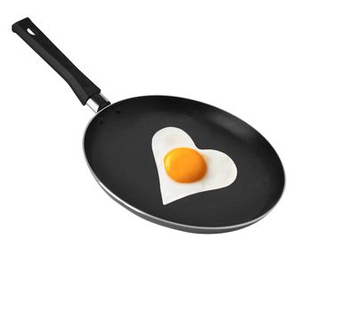 fried egg in the heart's shape