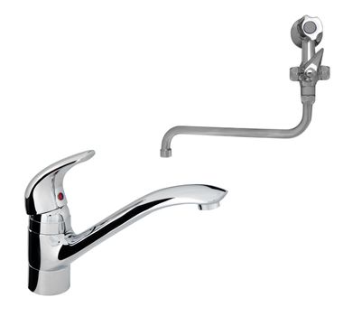 old with modern stainless steel tap