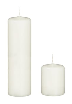 big and small Candles isolated