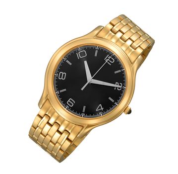 Men's luxury gold wrist watch